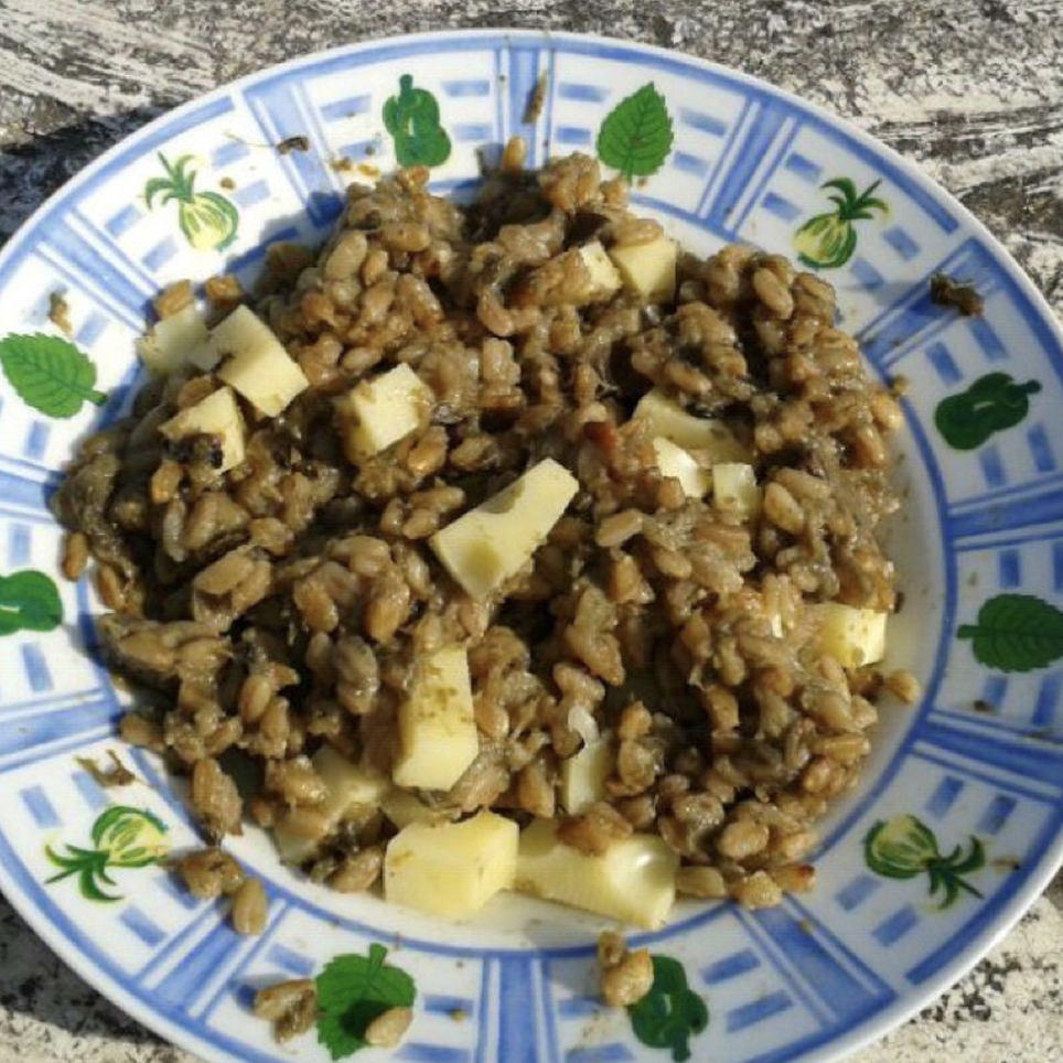 Orzo in melanzane e emmentalI